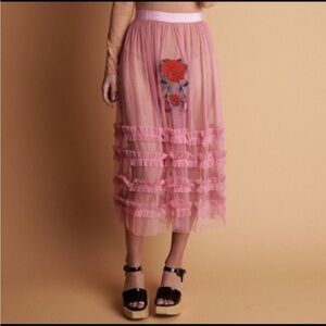 ISO ‼️ Rachel Antonoff sheer pink ruffle skirt